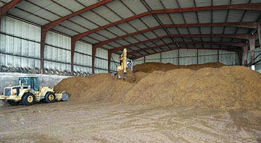 Stockage du marc de raisin